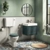 Chatsworth Wall Hung Green Vanity with Brass Handle & Low Level Toilet 1 Chatsworth Wall Hung Green Vanity with Brass Handle & Low Level Toilet -Cloakroom Suites Shop CWH560GRNBLL p