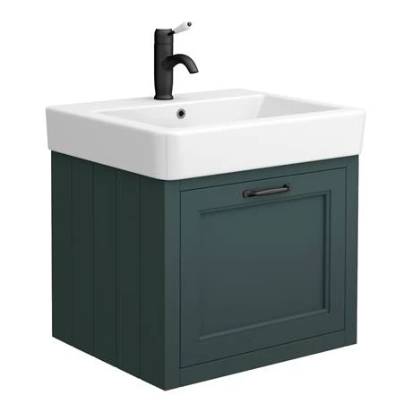 Chatsworth Wall Hung Green Vanity with Matt Black Handle & Low Level Toilet 4 Chatsworth Wall Hung Green Vanity with Matt Black Handle & Low Level Toilet - Image 2