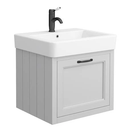 Chatsworth Wall Hung Grey Vanity with Matt Black Handle & Low Level Toilet 4 Chatsworth Wall Hung Grey Vanity with Matt Black Handle & Low Level Toilet - Image 2