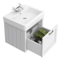 Chatsworth Wall Hung White Vanity with Brass Handle & Low Level Toilet 10 Chatsworth Wall Hung White Vanity with Brass Handle & Low Level Toilet -Cloakroom Suites Shop CWH560WHTBLL d2 460