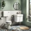Chatsworth Wall Hung White Vanity with Brass Handle & Low Level Toilet 2 Chatsworth Wall Hung White Vanity with Brass Handle & Low Level Toilet -Cloakroom Suites Shop CWH560WHTBLL p