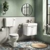 Chatsworth Wall Hung White Vanity with Matt Black Handle & Low Level Toilet 1 Chatsworth Wall Hung White Vanity with Matt Black Handle & Low Level Toilet -Cloakroom Suites Shop CWH560WHTMBLL p