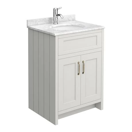 Chatsworth White Marble Traditional Grey Vanity Unit + Toilet Package 6 Chatsworth White Marble Traditional Grey Vanity Unit + Toilet Package - Image 4