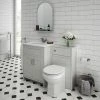 Chatsworth White Marble Traditional Grey Vanity Unit + Toilet Package -Cloakroom Suites Shop CWM610WCGRY p