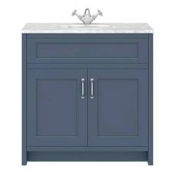 Chatsworth White Marble 810mm Traditional Blue Vanity Unit + Toilet Package 11 Chatsworth White Marble 810mm Traditional Blue Vanity Unit + Toilet Package -Cloakroom Suites Shop CWM810WCBLU n d1 460