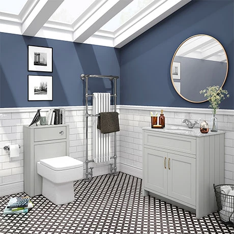 Chatsworth White Marble 810mm Traditional Grey Vanity Unit + Toilet Package 3 Chatsworth White Marble 810mm Traditional Grey Vanity Unit + Toilet Package