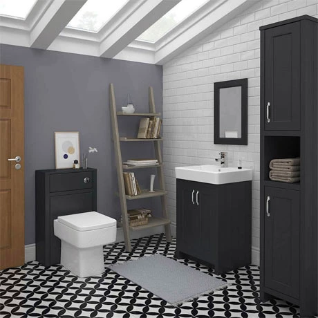 Chatsworth 3-Piece Traditional Graphite Bathroom Suite 3 Chatsworth 3-Piece Traditional Graphite Bathroom Suite