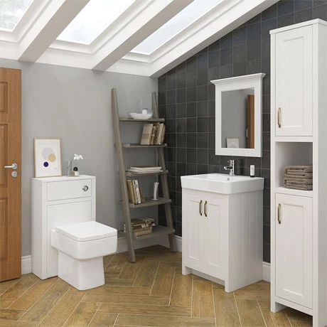 Chatsworth 3-Piece Traditional White Bathroom Suite 3 Chatsworth 3-Piece Traditional White Bathroom Suite