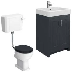 Chatsworth Graphite 4-Piece Low Level Bathroom Suite 10 Chatsworth Graphite 4-Piece Low Level Bathroom Suite -Cloakroom Suites Shop Chatsworth Graphite 4 Piece LL Bathroom Suite new detail1 460