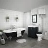 Chatsworth High Level Graphite Roll Top Bathroom Suite inc. Black Bath 1 Chatsworth High Level Graphite Roll Top Bathroom Suite inc. Black Bath -Cloakroom Suites Shop Chatsworth High Level Graphite Roll Top Bathroom Suite n p
