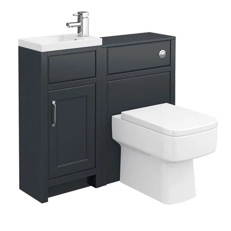 Chatsworth Traditional Cloakroom Vanity Unit Suite - Graphite 3 Chatsworth Traditional Cloakroom Vanity Unit Suite - Graphite