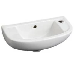 Cool Cloakroom Suite - Gloss White 9 Cool Cloakroom Suite - Gloss White -Cloakroom Suites Shop Cool Cloakroom Suite Short Projection Toilet with 45cm Slimline 1TH Basin d3 375