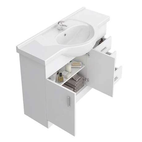 Cove 1520mm Vanity Unit Bathroom Suite (High Gloss White - Depth 330mm) 4 Cove 1520mm Vanity Unit Bathroom Suite (High Gloss White - Depth 330mm) - Image 2