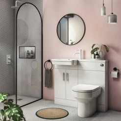 Nova Emporio Compact Semi-Recessed Combination Basin and WC Unit - 1000mm -Cloakroom Suites Shop ESRRH n d4 460