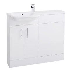 Nova Emporio Compact Semi-Recessed Combination Basin and WC Unit - 1000mm -Cloakroom Suites Shop ESR n detail2 460