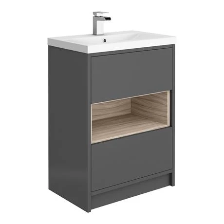 Haywood Grey Modern Sink Vanity Unit + Toilet Package 4 Haywood Grey Modern Sink Vanity Unit + Toilet Package - Image 2