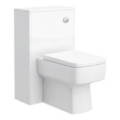 Haywood White Modern Sink Vanity Unit + Toilet Package -Cloakroom Suites Shop HYWVTP d3 460