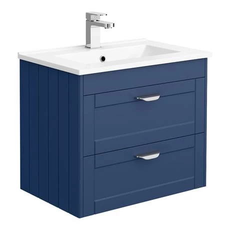 Keswick Blue Wall Hung 2-Drawer Vanity Unit + Toilet Package 4 Keswick Blue Wall Hung 2-Drawer Vanity Unit + Toilet Package - Image 2