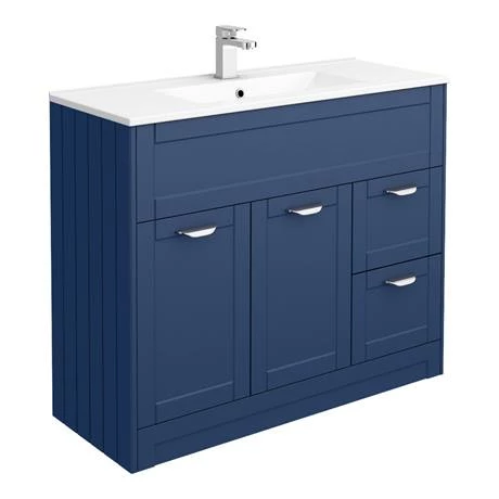 Keswick Blue 1015mm Sink Vanity Unit, Tall Boy + Toilet Package 4 Keswick Blue 1015mm Sink Vanity Unit, Tall Boy + Toilet Package - Image 2