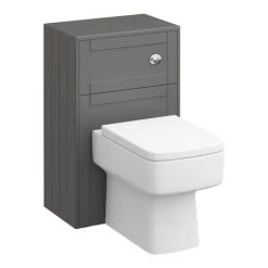 Keswick Grey Wall Hung 2-Door Vanity Unit + Toilet Package -Cloakroom Suites Shop KES GRY PK3 d3 460