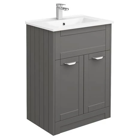 Keswick Grey Sink Vanity Unit, Storage Unit + Toilet Package 4 Keswick Grey Sink Vanity Unit, Storage Unit + Toilet Package - Image 2