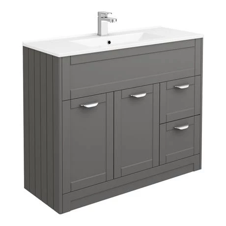 Keswick Grey 1015mm Sink Vanity Unit + Toilet Package 4 Keswick Grey 1015mm Sink Vanity Unit + Toilet Package - Image 2