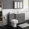 Keswick Grey 1015mm Sink Vanity Unit + Toilet Package -Cloakroom Suites Shop KES GRY PK6 p