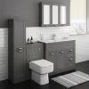 Keswick Grey 1015mm Sink Vanity Unit, Tall Boy + Toilet Package -Cloakroom Suites Shop KES GRY PK7 p