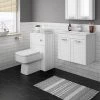 Keswick White Wall Hung 2-Door Vanity Unit + Toilet Package 1 Keswick White Wall Hung 2-Door Vanity Unit + Toilet Package -Cloakroom Suites Shop KES WHT PK3 p