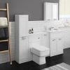Keswick White Sink Vanity Unit, Storage Unit, Tall Boy + Toilet Package 1 Keswick White Sink Vanity Unit, Storage Unit, Tall Boy + Toilet Package -Cloakroom Suites Shop KES WHT PK5 np