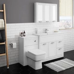 Keswick White 1015mm Sink Vanity Unit + Toilet Package