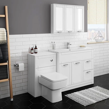 Keswick White 1015mm Sink Vanity Unit + Toilet Package 3 Keswick White 1015mm Sink Vanity Unit + Toilet Package