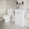 Knedlington Short Projection Toilet with 480mm Cabinet + Basin Set 1 Knedlington Short Projection Toilet with 480mm Cabinet + Basin Set -Cloakroom Suites Shop KNED480CAB prod
