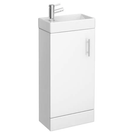 Milan Minimalist Compact Floor Standing Vanity Unit + Knedlington Close Coupled Toilet 4 Milan Minimalist Compact Floor Standing Vanity Unit + Knedlington Close Coupled Toilet - Image 2