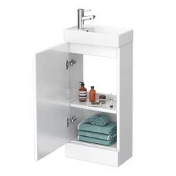 Milan Minimalist Compact Floor Standing Vanity Unit + Knedlington Close Coupled Toilet 10 Milan Minimalist Compact Floor Standing Vanity Unit + Knedlington Close Coupled Toilet -Cloakroom Suites Shop MCFSVKCCT n d2 460