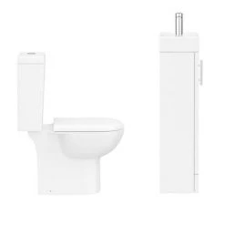 Milan Minimalist Compact Floor Standing Vanity Unit + Knedlington Close Coupled Toilet 13 Milan Minimalist Compact Floor Standing Vanity Unit + Knedlington Close Coupled Toilet -Cloakroom Suites Shop MCFSVKCCT n d5 460