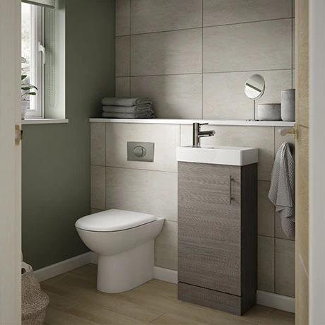 Milan Grey Avola Cloakroom Suite (Toilet, Concealed Cistern + Vanity Unit) 3 Milan Grey Avola Cloakroom Suite (Toilet, Concealed Cistern + Vanity Unit)