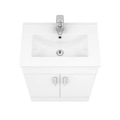 Toreno 1100mm Gloss White Vanity Unit Bathroom Suite - Depth 400/200mm -Cloakroom Suites Shop MOD1100PAN d6 460