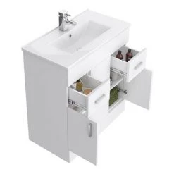 Toreno 1300mm Gloss White Vanity Unit Bathroom Suite - Depth 400/200mm 11 Toreno 1300mm Gloss White Vanity Unit Bathroom Suite - Depth 400/200mm -Cloakroom Suites Shop MOD1300VTY001C d1 460