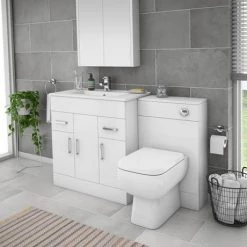 Toreno 1300mm Gloss White Vanity Unit Bathroom Suite - Depth 400/200mm 12 Toreno 1300mm Gloss White Vanity Unit Bathroom Suite - Depth 400/200mm -Cloakroom Suites Shop MOD1300 n d1 460