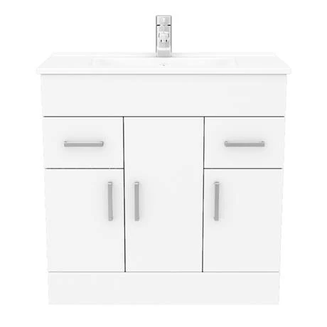 Toreno 1300mm Gloss White Vanity Unit Bathroom Suite - Depth 400/200mm 8 Toreno 1300mm Gloss White Vanity Unit Bathroom Suite - Depth 400/200mm - Image 6