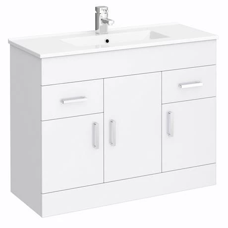Toreno 1500mm Gloss White Vanity Unit Bathroom Suite - Depth 400/200mm 5 Toreno 1500mm Gloss White Vanity Unit Bathroom Suite - Depth 400/200mm - Image 3