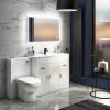 Toreno 1500mm Gloss White Vanity Unit Bathroom Suite - Depth 400/200mm 1 Toreno 1500mm Gloss White Vanity Unit Bathroom Suite - Depth 400/200mm -Cloakroom Suites Shop MOD1500 p