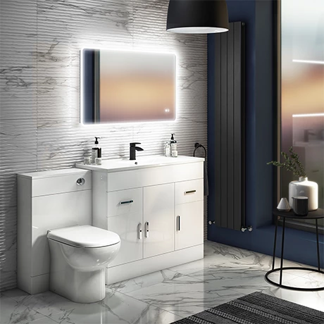 Toreno 1500mm Gloss White Vanity Unit Bathroom Suite - Depth 400/200mm 3 Toreno 1500mm Gloss White Vanity Unit Bathroom Suite - Depth 400/200mm