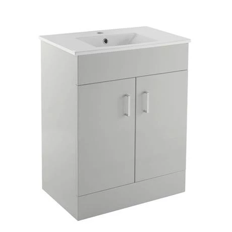 Toreno Modern Light Grey Sink Vanity Unit + Toilet Package 4 Toreno Modern Light Grey Sink Vanity Unit + Toilet Package - Image 2