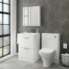 Monza Modern White Sink Vanity Unit + Toilet Package 1 Monza Modern White Sink Vanity Unit + Toilet Package -Cloakroom Suites Shop MZ60WCWHT p