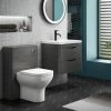 Monza Stone Grey Wall Hung Sink Vanity Unit + Toilet Package 2 Monza Stone Grey Wall Hung Sink Vanity Unit + Toilet Package -Cloakroom Suites Shop MZSGWHVTP p