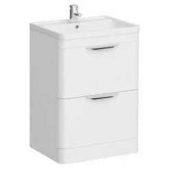 Monza Gloss White Floor Standing Vanity Bathroom Furniture Package -Cloakroom Suites Shop MZWHTFSFP d1 460