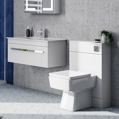 Nova 800mm Wall Hung Vanity Basin with WC Unit, Cistern + Pan 3 Nova 800mm Wall Hung Vanity Basin with WC Unit, Cistern + Pan