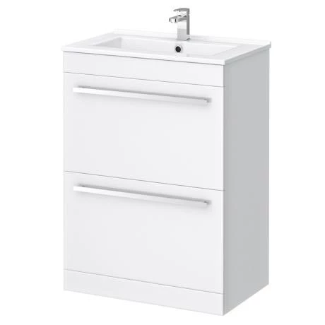 Nova High Gloss White Vanity Bathroom Suite - W1100 x D400/200mm 4 Nova High Gloss White Vanity Bathroom Suite - W1100 x D400/200mm - Image 2